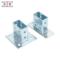 Support triangulaire en acier électrogalvanisé robuste Unistrut pour poteau, plaque de base de canal pour profilé double 1-5/8'' de 5 mm d'épaisseur