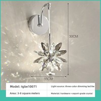 Lámpara de Pared LED de Cristal con Diseño Floral, Estilo Francés de Lujo, Moderna y de Alta Gama, para Sala de Estar, Dormitorio, Luz Ambiental junto a la Cama