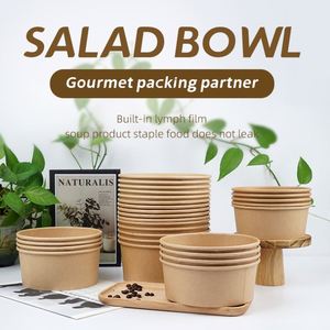 Vente en gros de seaux alimentaires jetables personnalisés pour fêtes, boîtes en papier kraft imprimées pour soupes, emballages pour bols alimentaires - Product Image 2