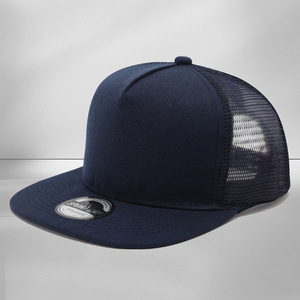 Snapback Cap <b>Flat</b> Brim Mesh Unisex Adjustable Sun Protection Spring Summer Baseball <b>Hat</b> - Product Image 2