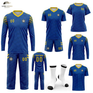 قميص كرة قدم مخصص، ملابس رياضية 100% بوليستر، مطبوع بتقنية النقل الحراري، سريع الجفاف، قابل للتنفس، بأكمام قصيرة، عالي الجودة - Product Image 1