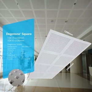 Plaques de plâtre perforées insonorisées et acoustiquement isolées avec trous carrés pour plafonds de bureau - Product Image 2