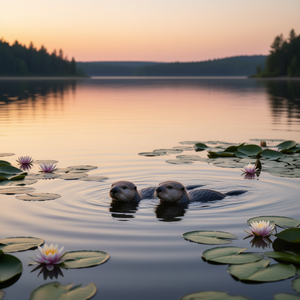 Camiseta Love You Like No Otter con diseño de pareja de nutrias, unisex, para adultos, cuello redondo, manga corta - Product Image 3