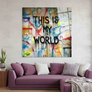 Art mural graffiti élégant : Affiche sur toile imprimée « This is My World », ART SUR VERRE TÉRMÉTRAL - Product Image 3