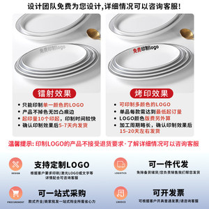 White Melamine Round <b>Plate</b> With <b>Black</b> Line Edge For Snacks Cold Dishes Party Hotel Use - Product Image 5