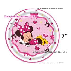 Cross-Border New kidsren của phim hoạt hình màu hồng <span class=keywords><strong>Minnie</strong></span> giấy tấm sinh nhật trang trí Tiệc Cung Cấp khăn giấy Khăn trải bàn ramadan - Product Image 2