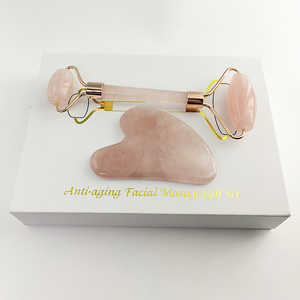 Set de Rodillo Facial y Gua Sha de Amatista con Caja, Rodillo de Cuarzo Rosa y Gua Sha de Jade, Hermoso Set de Rodillos Faciales de Piedra de Jade - Product Image 5