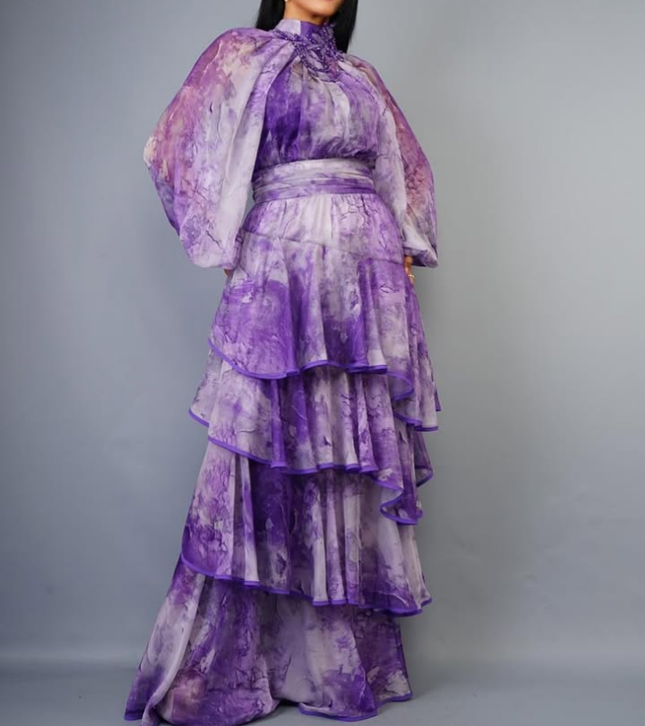 Chic Styles and Comfort in purple long dress pattern for Trendy Women