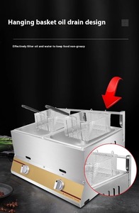 <span class=keywords><strong>Friteuse</strong></span> à <span class=keywords><strong>gaz</strong></span> portable à double réservoir pour la restauration de rue, pour frites, poulet, beignets, équipement de cuisine commercial pour petites entreprises - Product Image 4