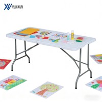 Table pliante multifonctionnelle en acier et PP, pliage rapide pour une installation instantanée, légère pour le déplacement