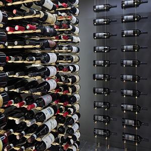 Estantes/Gabinetes/Bodegas de Vino de Pared Personalizados de Madera Maciza y Acero Inoxidable con Función de Refrigeración y Puertas Metálicas para Muebles de Hogar - Product Image 2