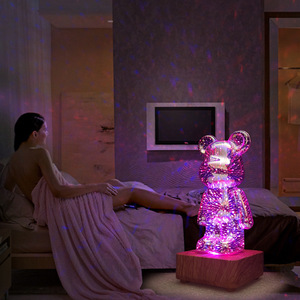 Luce notturna luminosa piccolo orso regalo Tanabata creativo <span class=keywords><strong>per</strong></span> <span class=keywords><strong>feste</strong></span> <span class=keywords><strong>di</strong></span> <span class=keywords><strong>compleanno</strong></span> lampada da comodino decorazioni - Product Image 3