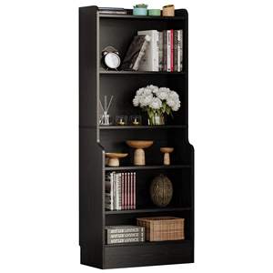 خزانة كتب بيضاء مثبتة على الحائط من 5 طبقات رف كتب زاوية طويل مع مساحة تخزين للعرض لتزيين غرفة النوم - Product Image 5