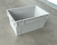 Boîte de rangement en plastique empilable solide recyclable grise Cargo Logistics Turnover Crate