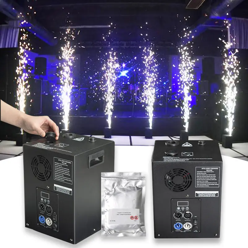 Palco de fogos de artifício frio sem fio dmx controle 600w máquina de fonte de ignição para casamento evento luz palco concerto