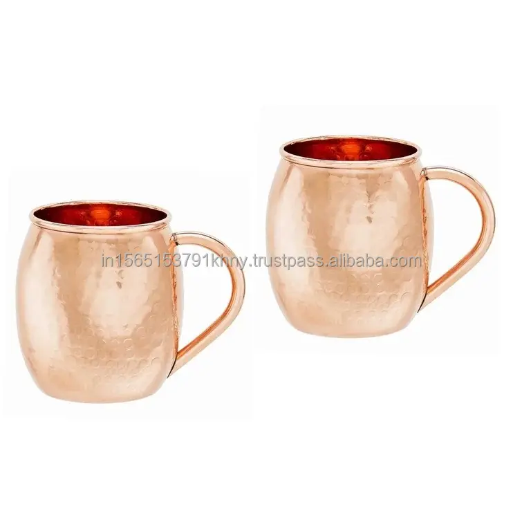 Exacting projetado Moscow Mule cobre canecas com cobre polido para drinkware profissional de fornecedor indiano