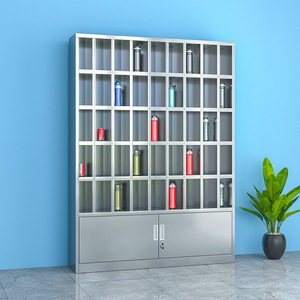 Muebles de Oficina Chenguan, Gabinete para Vasos de Agua de Acero Inoxidable 304, Estante de Almacenamiento de Oficina de 30 Compartimentos y 7 Niveles - Product Image 2