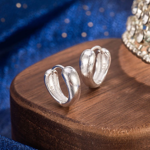 Boucles d'oreilles créoles en argent, argent sterling 925, bijoux en acier inoxydable, boucles d'oreilles étanches, boucles d'oreilles artisanales - Product Image 1