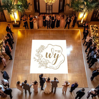 Revêtement de sol en vinyle autocollant brillant en PVC, résistant aux UV et à l'eau, avec logo personnalisé, pour scène de mariage