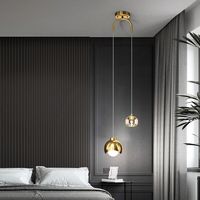 Petit lustre de chevet pour chambre à coucher, cristal de luxe, cuivre, créatif, moderne, lampes suspendues minimalistes, barre d'étude, luminaire suspendu LED