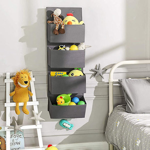4-Tier Foldable Door Organizer 2 Steel Metal <b>Hook</b> Non Woven Fabric for <b>Shoes</b> Clothing Toys Sundries Hanging Closet Organizer - Product Image 4
