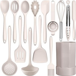 Ensemble de 4 ustensiles de cuisine en silicone de qualité alimentaire : spatule, pince à huile, fouet et pince de cuisine tout-en-un - Product Image 1