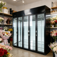 Réfrigérateur commercial vertical pour fleurs, sans givre, à refroidissement par air, multi-refroidissement, 2 à 3 portes, pour fleuriste