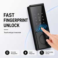 Kunci Pintu Pintar WiFi Tuya Sidik Jari Keypad Tanpa Kunci Elektronik Deadbolt untuk Rumah Kode IP65 Tahan Air