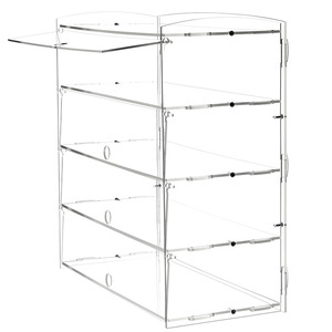 Portable Transparent 4 tier Bread Bin Clear Food Display Case Acrylic Display Cabinet for Cupcake Muffin Donut Cake Mode