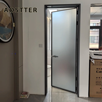 Puerta Corrediza Moderna de Aleación de Aluminio, Estilo Francés, Panel Único, Vidrio Arqueado, Color Personalizado, para Villa, Dormitorio, Apartamento, Cocina, PVC