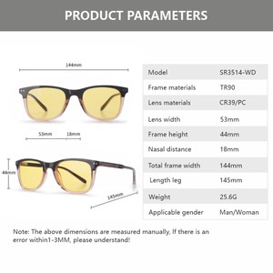 New Fashionable Retro TR90 Square Frames Computer Optical <strong>Reading</strong> Eyeglasses Women Men Anti-blue Light <strong>Glasses</strong> - Product Image 3