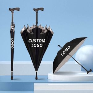 Promotion Cheap Wholesale Auto Open Customized Crutch <b>Large</b> Colorful UV <b>Umbrella</b> for Old People - Product Image 2