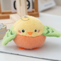 Mini Peluches Réalistes Animaux Sauvages : Porte-clés Oiseaux (Petit Moineau, Toucan, Perroquet, Pécanine)
