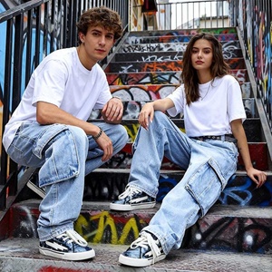 Nouvelle Arrivée 2026 – Jean Cargo Unisexe Oversize Ample en Denim Délavé Style Vintage avec Multiples Poches Cargo – Pantalon Décontracté en Jean - Product Image 3