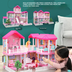 Maison de Poupée, Jouet pour Enfants de <span class=keywords><strong>3</strong></span> 4 5 6 <span class=keywords><strong>Ans</strong></span>, pour Filles, Maison de Jeu à <span class=keywords><strong>3</strong></span> Étages et 6 Pièces avec 2 Figurines de Poupées - Product Image 3