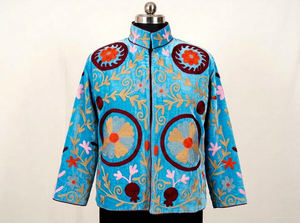 Fournisseur de vestes bohèmes en velours brodé à motifs floraux, fournisseur de vêtements ethniques, grossiste de vêtements de mode, fournisseur de vêtements de boutique - Product Image 3
