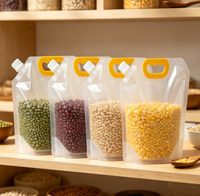 Sachet Doypack Transparent de Qualité Alimentaire avec Bec Verseur et Poignée en PET/PE pour Emballage Alimentaire (Céréales, Riz, Haricots)