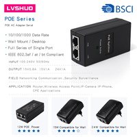 Adaptador 15v, interruptor de Ethernet, 15v fuente de alimentación de entrada Wifi 0.8a Poe pasivo de inyector de