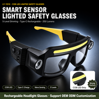 Lampe de sécurité à induction rechargeable pour lunettes de protection, lampe LED pour travaux d'entretien avec protection oculaire, indice IP44, jaune et noir, pour réparation automobile