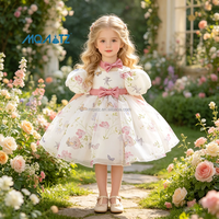 Gaun Musim Panas MQATZ untuk Anak Perempuan Kerah O-Neck Hiasan Ruffle Desain Stroberi dengan Pita Usia 1-3 Tahun Terbuat dari Bahan Taffeta