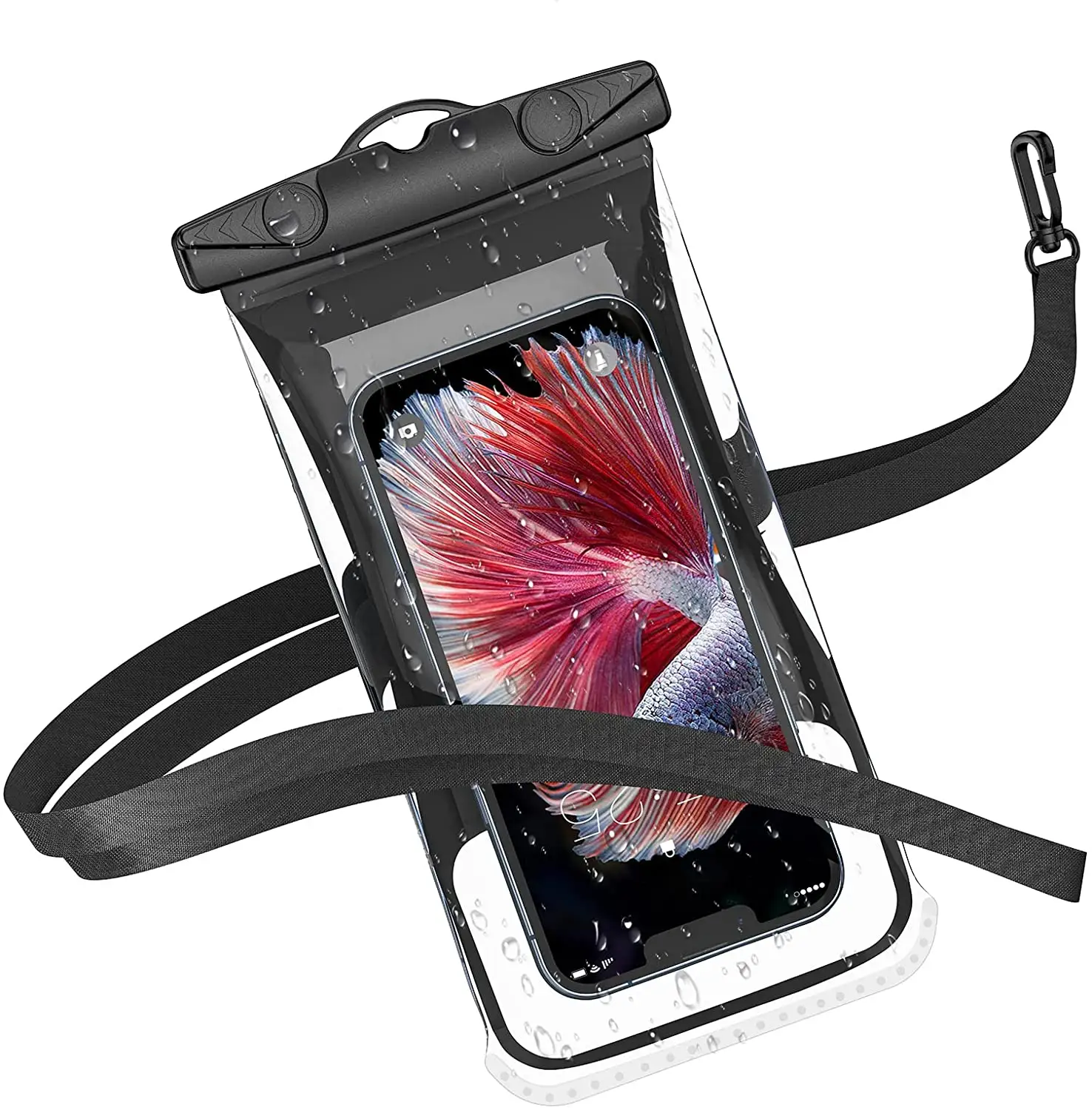 Waterproof Cell Phone Case Bag PVC Water Proof Bag Custom Logo Cell Phone Case Pouch Holder Dry Bag with Lanyard Strap