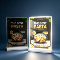 Boîtes lumineuses publicitaires LED magnétiques A4 pour affichage de bureau avec batterie rechargeable et rétroéclairage pour les menus de restaurant