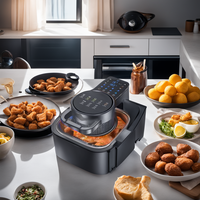 Cuisinière à air rapide 7 litres, friteuse à air électrique numérique sans huile, four moderne en acier inoxydable KA08003