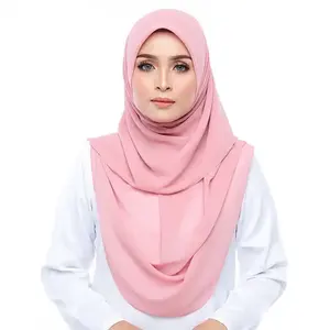 New trendy Tudung Malaysia hijab Breathable Chiffon Scarf muslim Women Hijab islamic scarf for Dubai Malaysia Indone