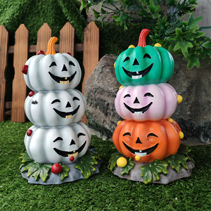 Snowy Stackable Pumpkin Resin Figurine Christmas Winter Home Table Decor - Product Image 6
