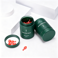 Bouteilles personnalisées de luxe en verre dépoli pour gélules et vitamines, flacons vides mats pour compléments de santé avec boîte