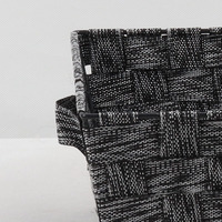 Panier de rangement rectangulaire de luxe en PP tressé gris anthracite, écologique, avec poignées en métal, pour vêtements et organisation domestique