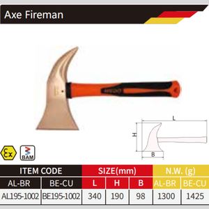Hacha de Bombero WEDO BAM con Certificado ATEX FM, de Aluminio, Bronce, Berilio y Cobre, Antichispas - Product Image 3