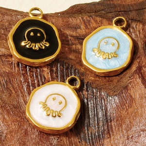 จี้แมงกะพรุนสแตนเลส 304 ชุบทอง 18K เคลือบสีแบบหยดน้ำมัน สำหรับทำเครื่องประดับ DIY - Product Image 4