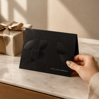 Cartes de remerciement personnalisées 500 g/m² noir mat, gaufrage UV, cartes cadeaux d'entreprise, papeterie d'entreprise